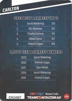 2024 AFL TeamCoach - Best & Fairest Silver #BF-03 Jacob Weitering Back